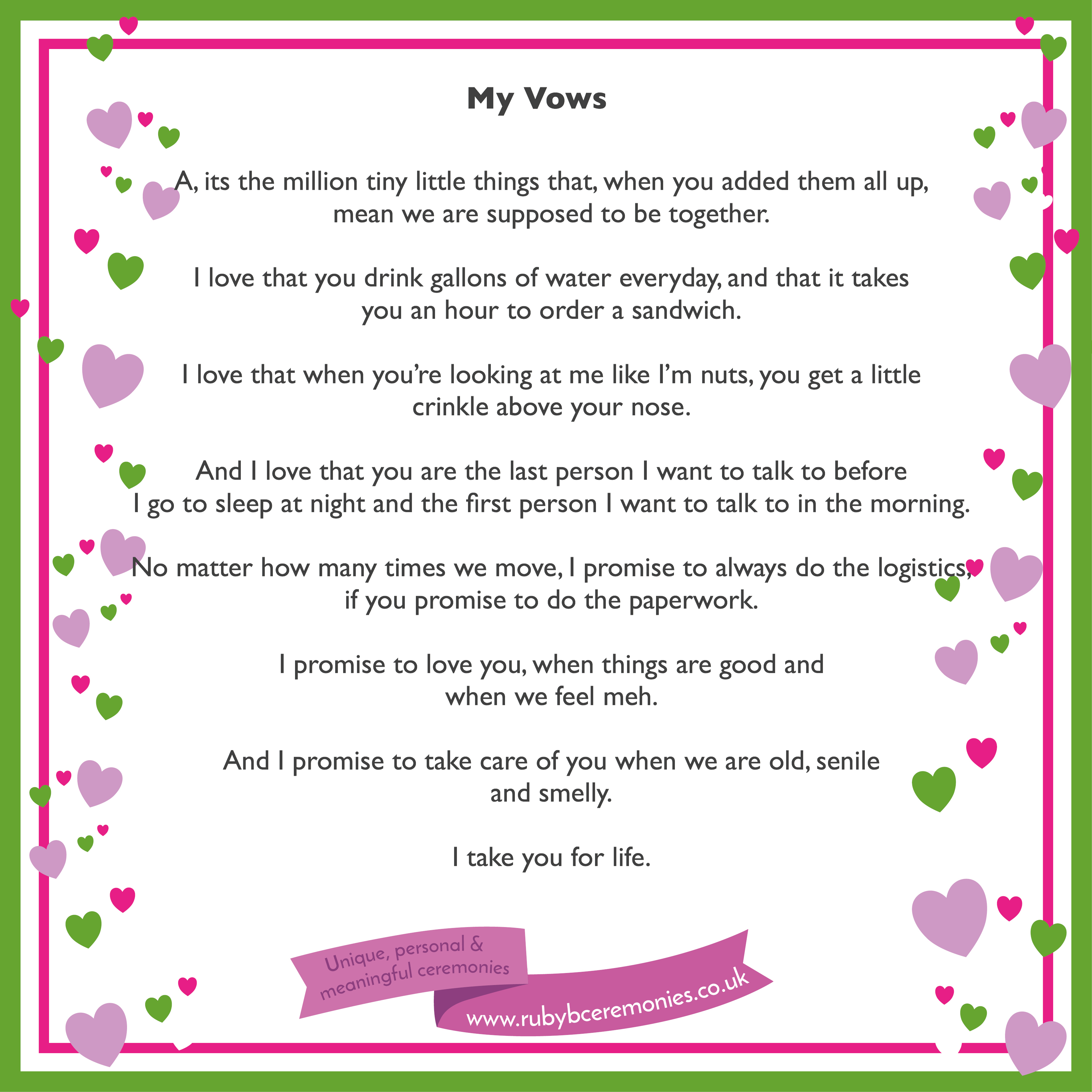 Different Versions Of Wedding Vows Wedding Vows